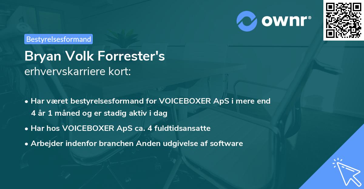 Bryan Volk Forrester's erhvervskarriere kort