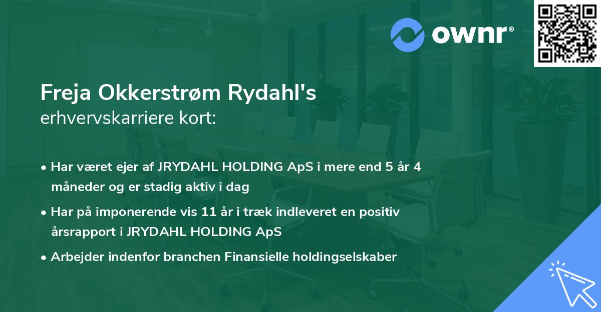 Freja Okkerstrøm Rydahl's erhvervskarriere kort