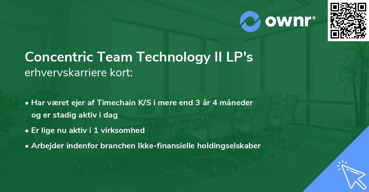 Concentric Team Technology II LP's erhvervskarriere kort