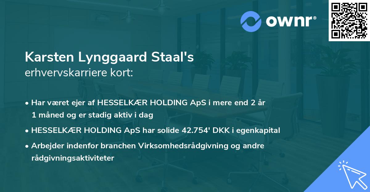 Karsten Lynggaard Staal's erhvervskarriere kort