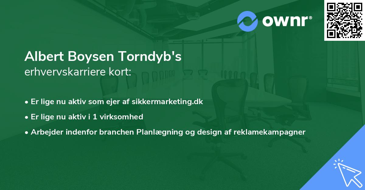 Albert Boysen Torndyb's erhvervskarriere kort