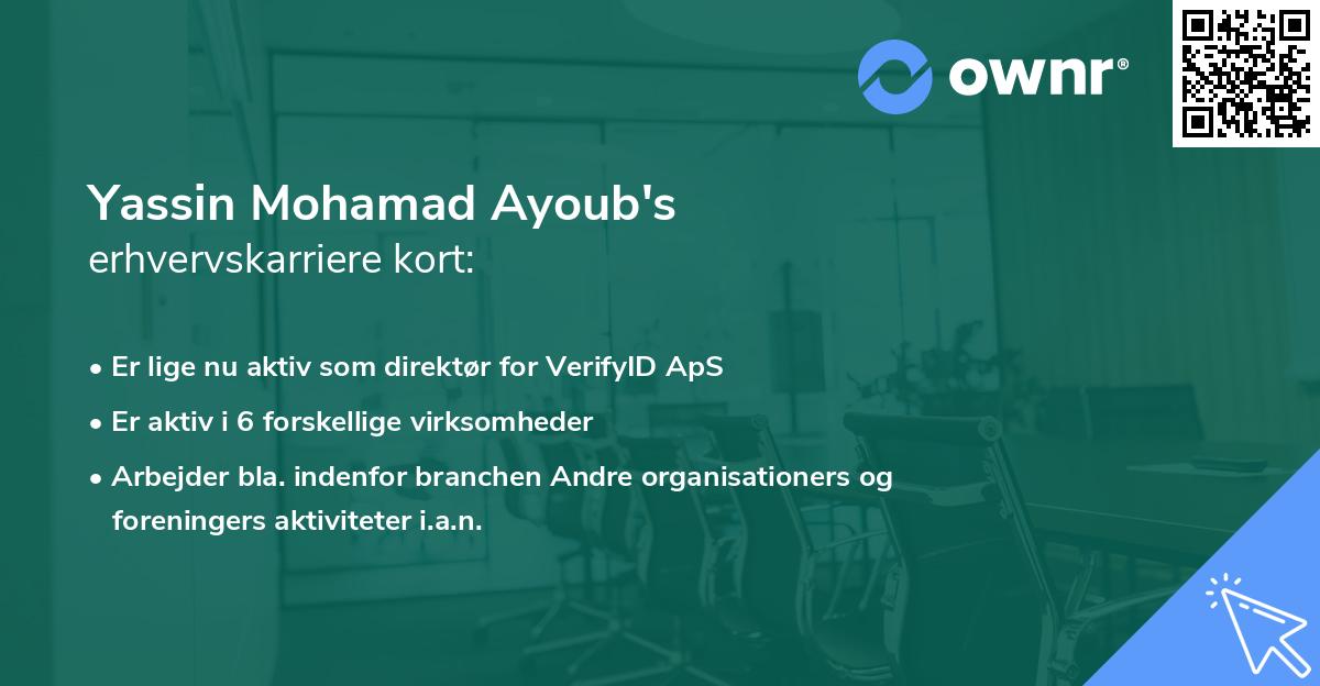 Yassin Mohamad Ayoub's erhvervskarriere kort