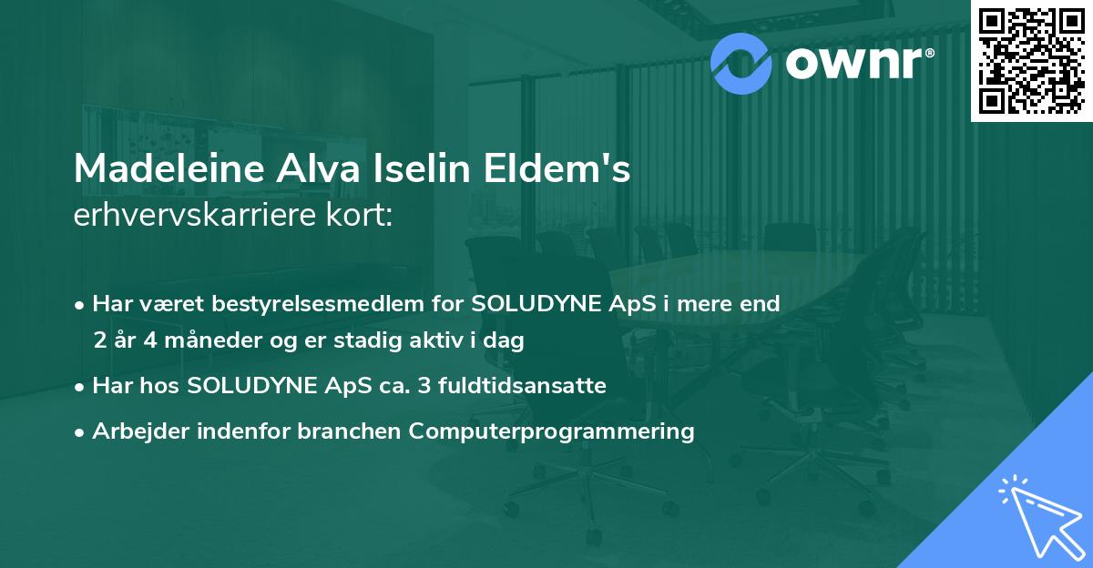 Madeleine Alva Iselin EIdem's erhvervskarriere kort