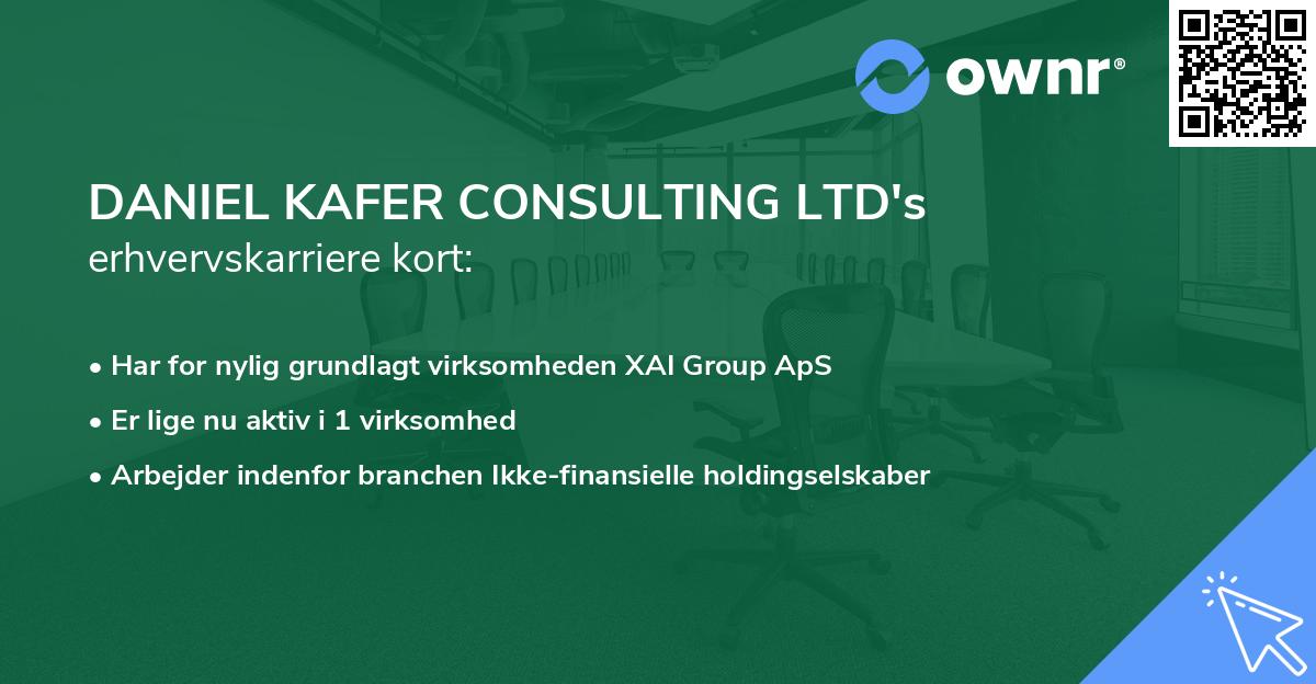 DANIEL KAFER CONSULTING LTD's erhvervskarriere kort