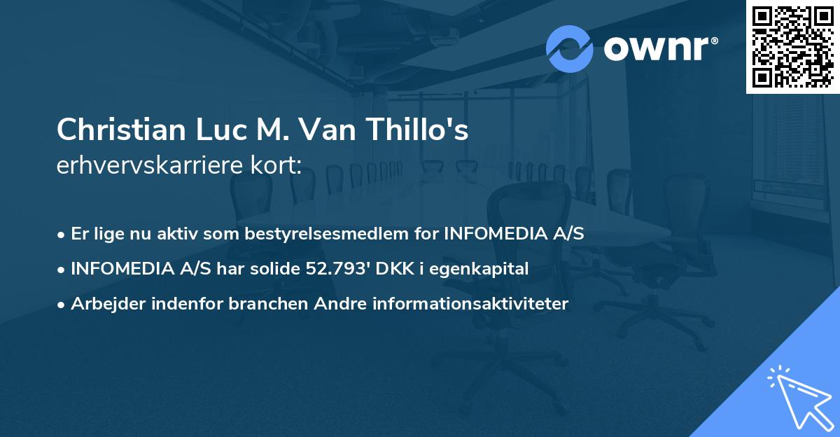 Christian Luc M. Van Thillo's erhvervskarriere kort