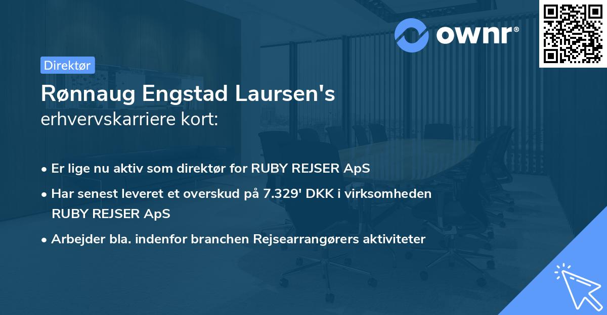 Rønnaug Engstad Laursen's erhvervskarriere kort