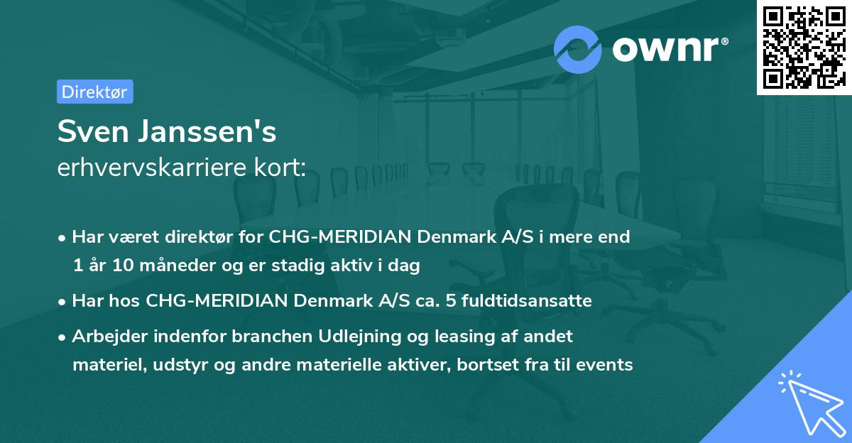 Sven Janssen's erhvervskarriere kort