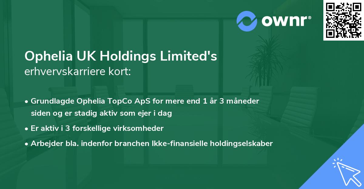 Ophelia UK Holdings Limited's erhvervskarriere kort