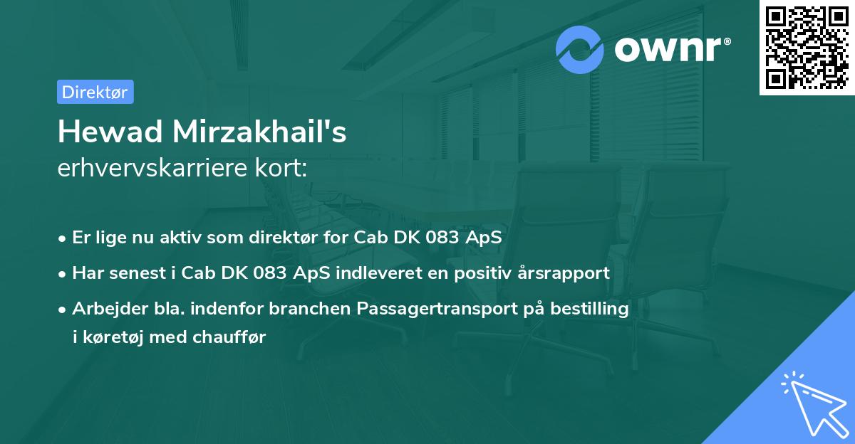 Hewad Mirzakhail's erhvervskarriere kort