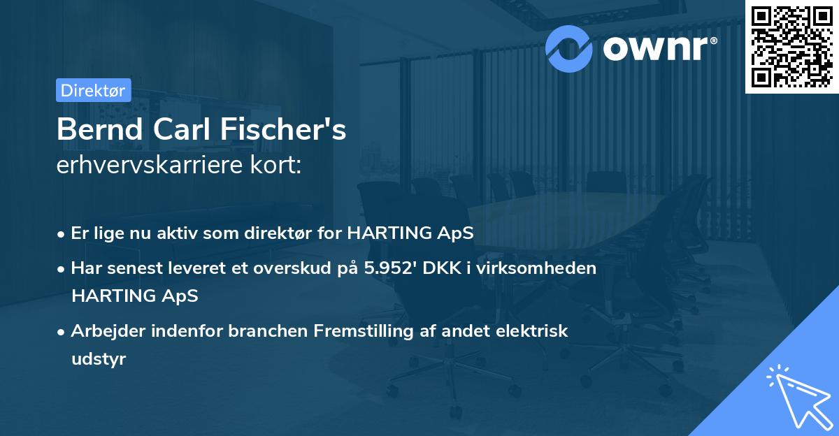 Bernd Carl Fischer's erhvervskarriere kort