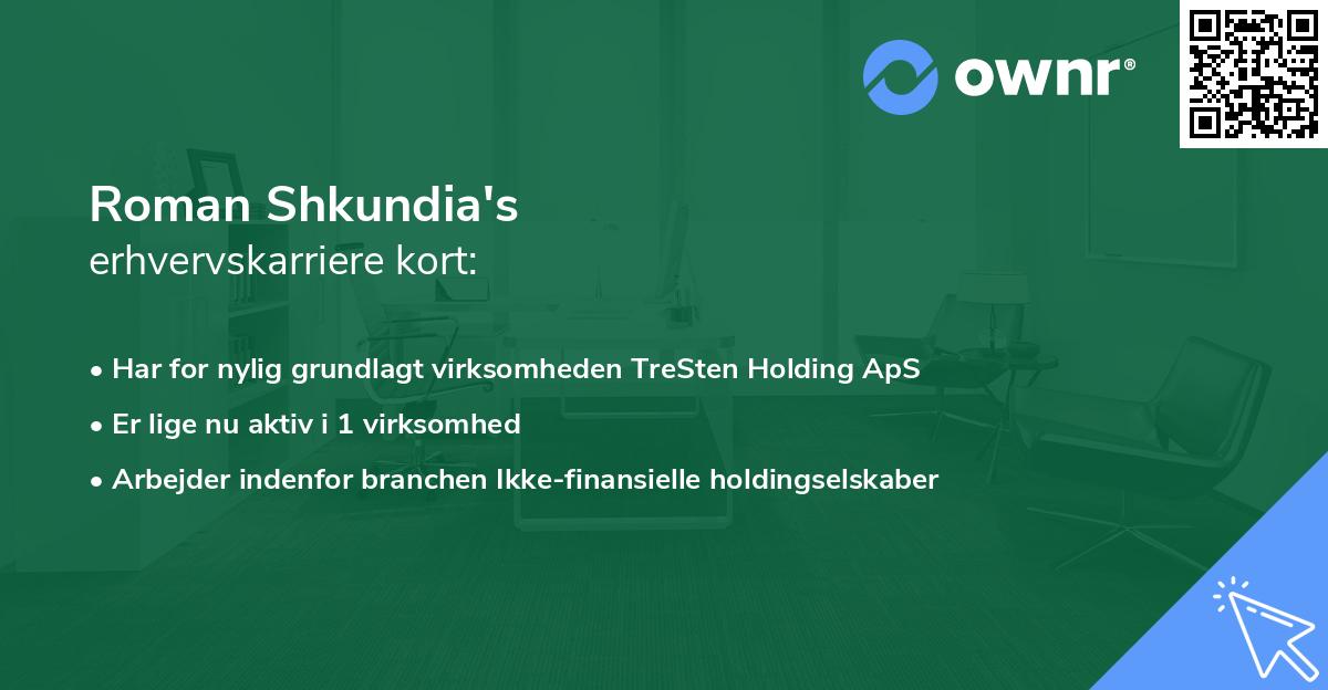 Roman Shkundia's erhvervskarriere kort