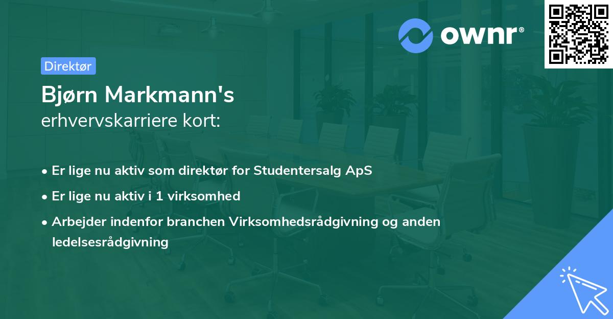 Bjørn Markmann's erhvervskarriere kort