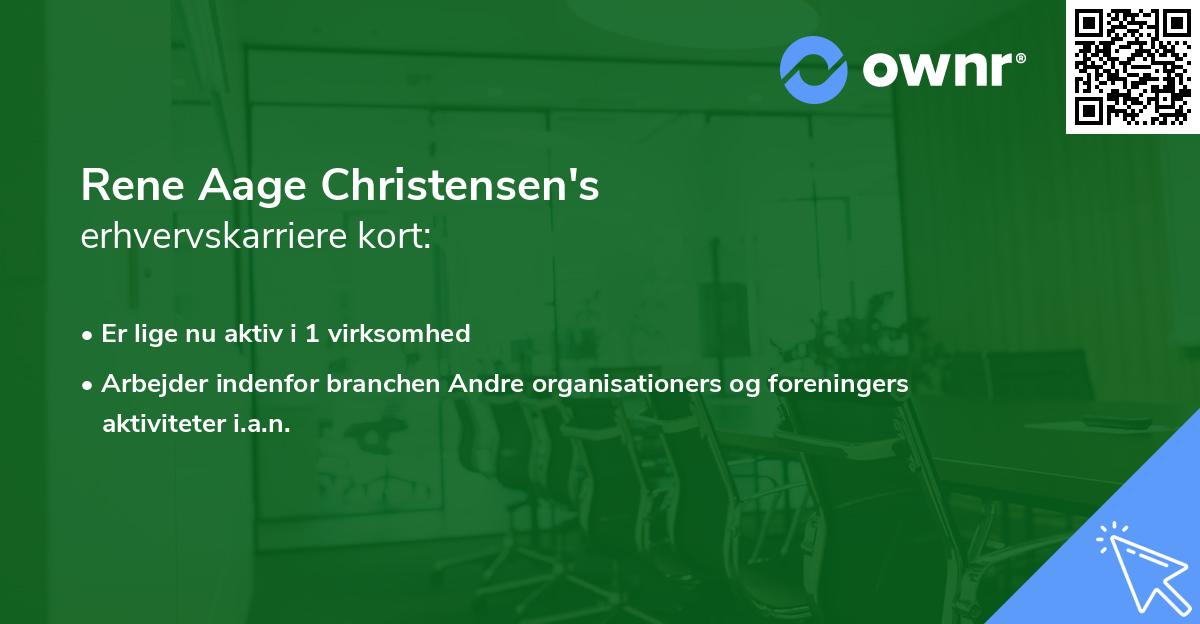 Rene Aage Christensen's erhvervskarriere kort