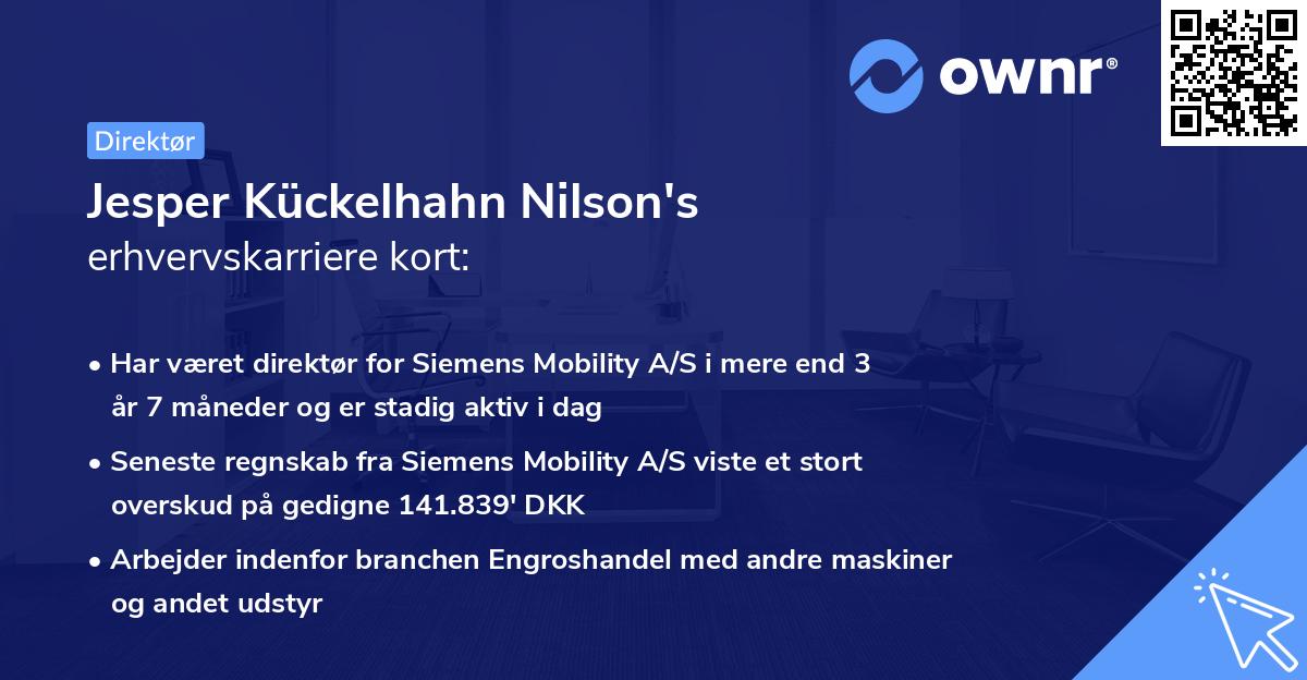 Jesper Kückelhahn Nilson's erhvervskarriere kort