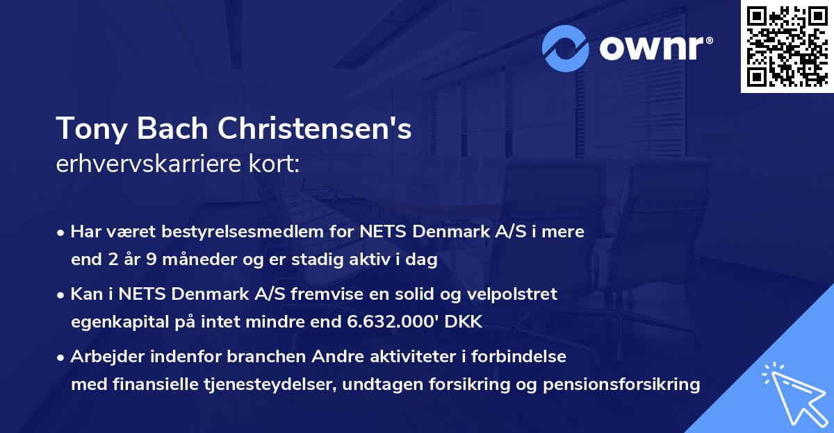 Tony Bach Christensen's erhvervskarriere kort