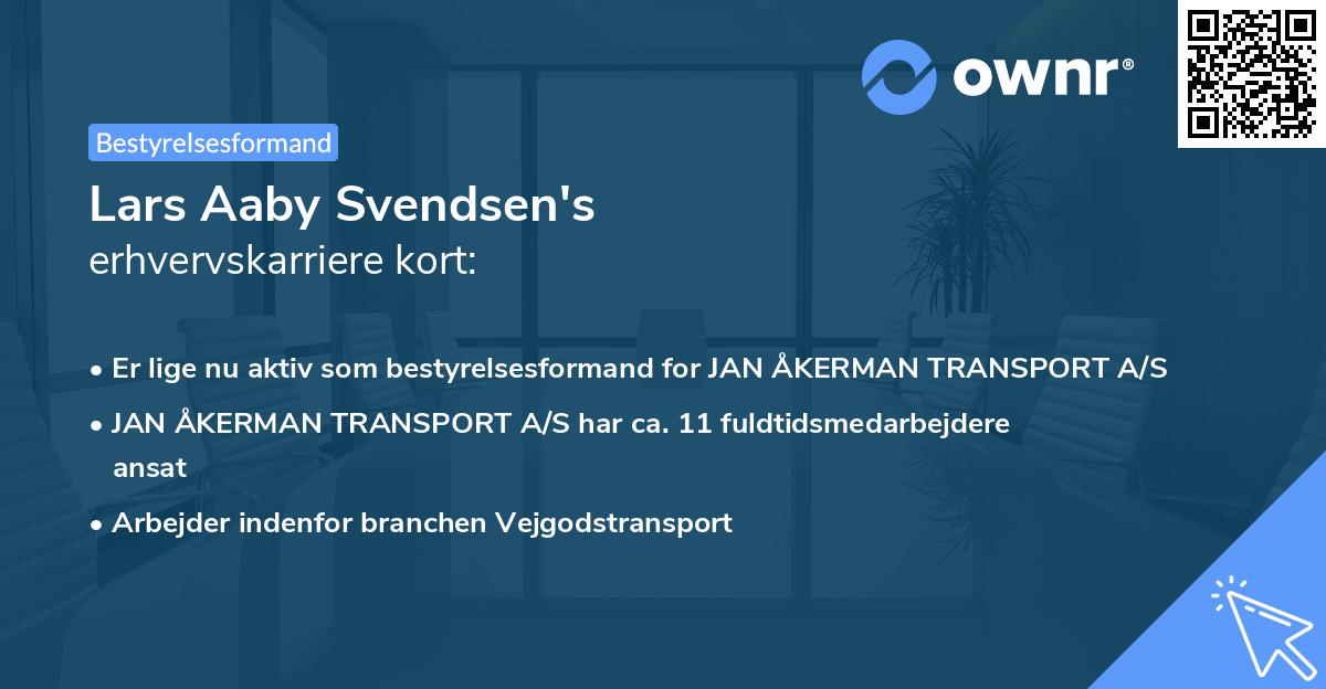 Lars Aaby Svendsen's erhvervskarriere kort