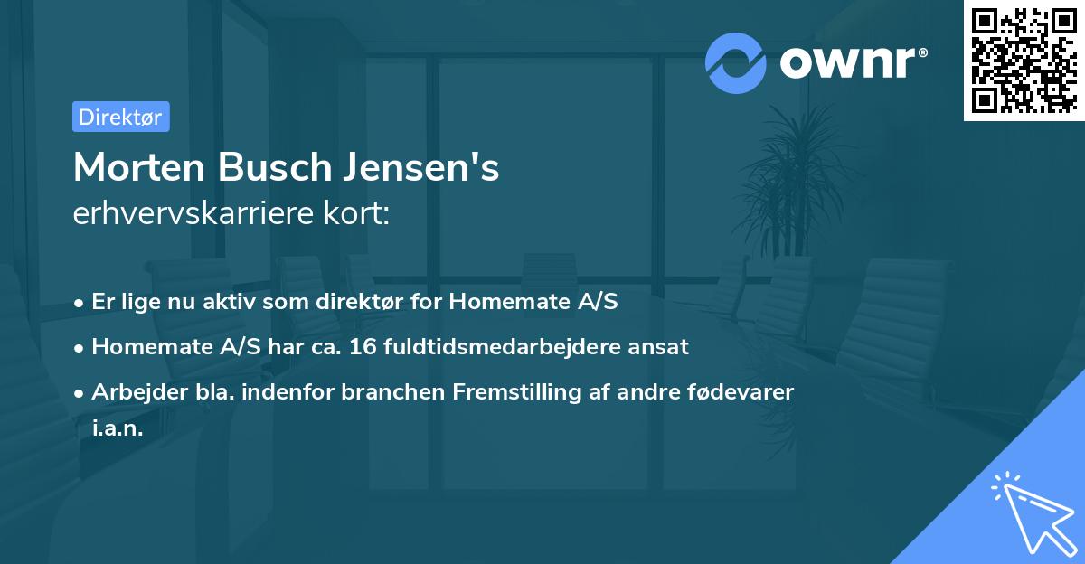 Morten Busch Jensen's erhvervskarriere kort