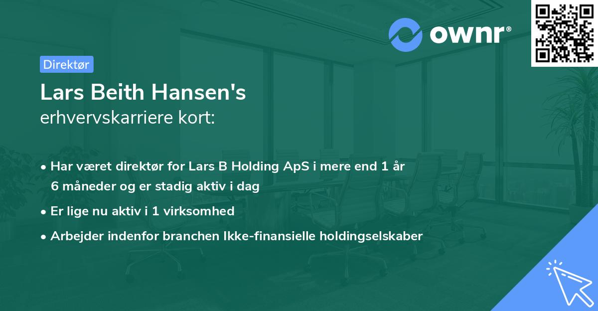 Lars Beith Hansen's erhvervskarriere kort