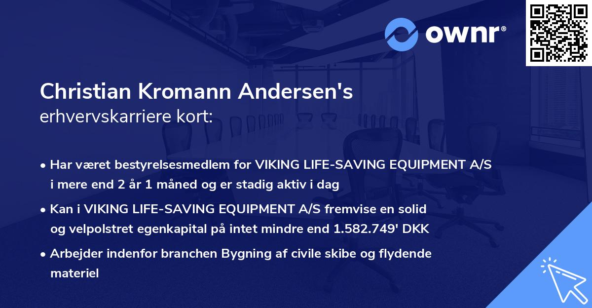 Christian Kromann Andersen's erhvervskarriere kort