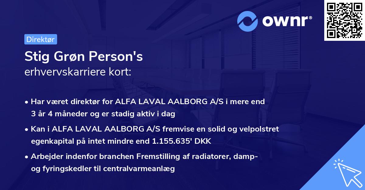 Stig Grøn Person's erhvervskarriere kort