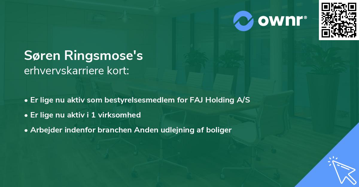 Søren Ringsmose's erhvervskarriere kort