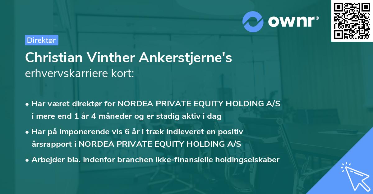 Christian Vinther Ankerstjerne's erhvervskarriere kort