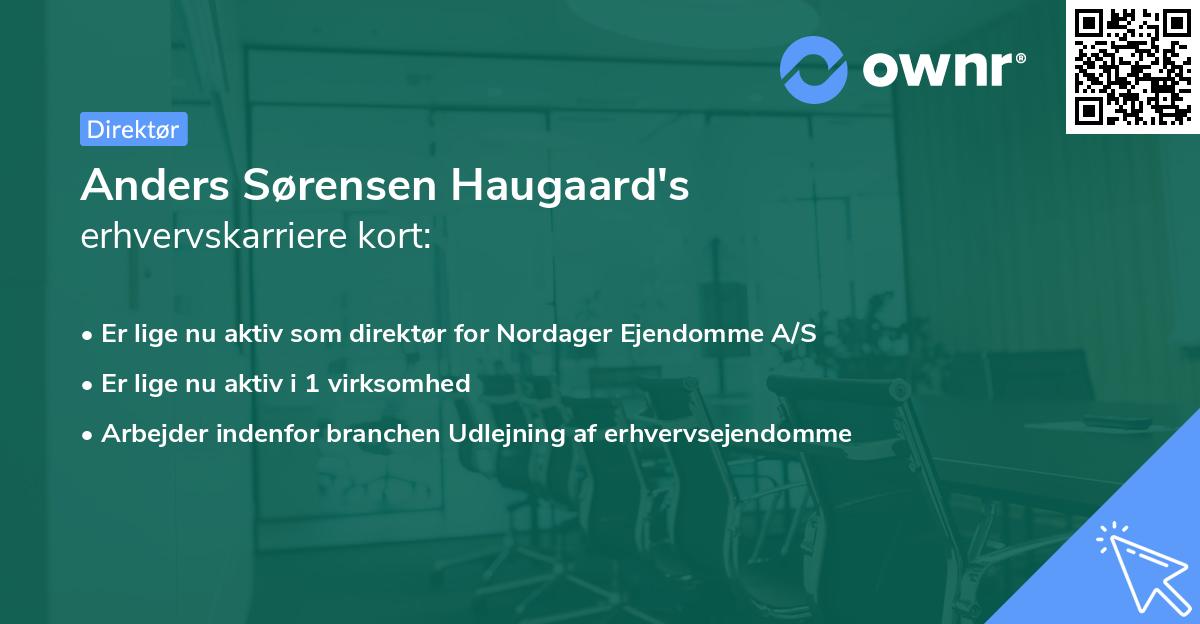 Anders Sørensen Haugaard's erhvervskarriere kort