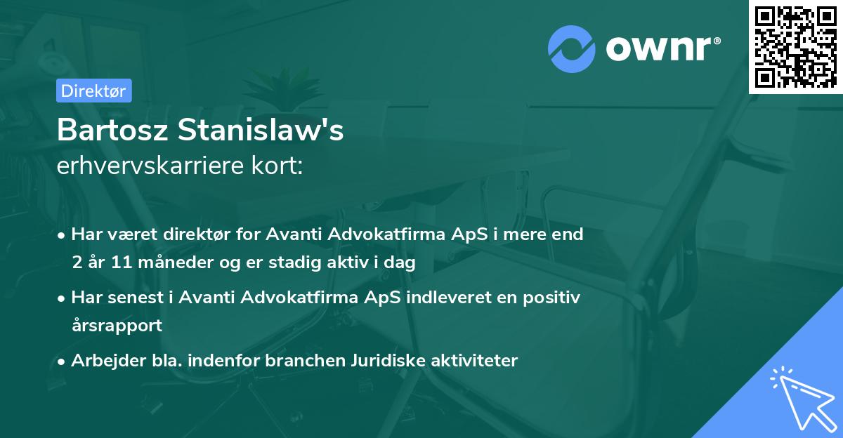 Bartosz Stanislaw's erhvervskarriere kort