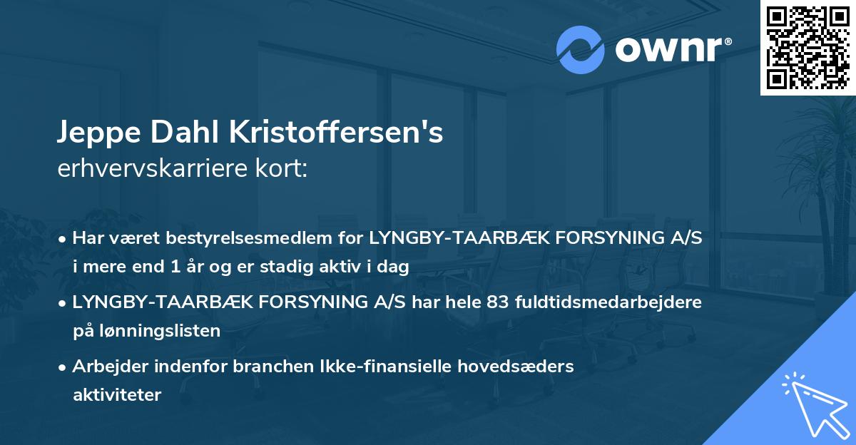 Jeppe Dahl Kristoffersen's erhvervskarriere kort
