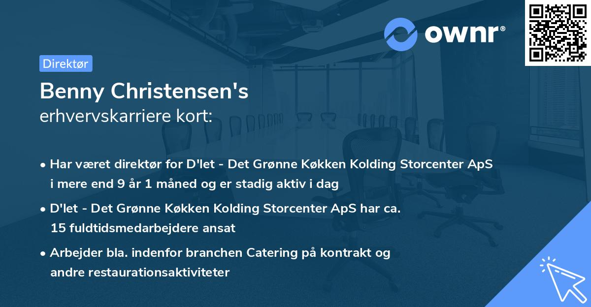 Benny Christensen's erhvervskarriere kort