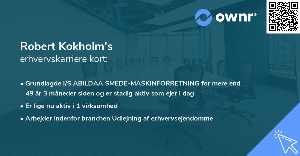 Robert Kokholm's erhvervskarriere kort