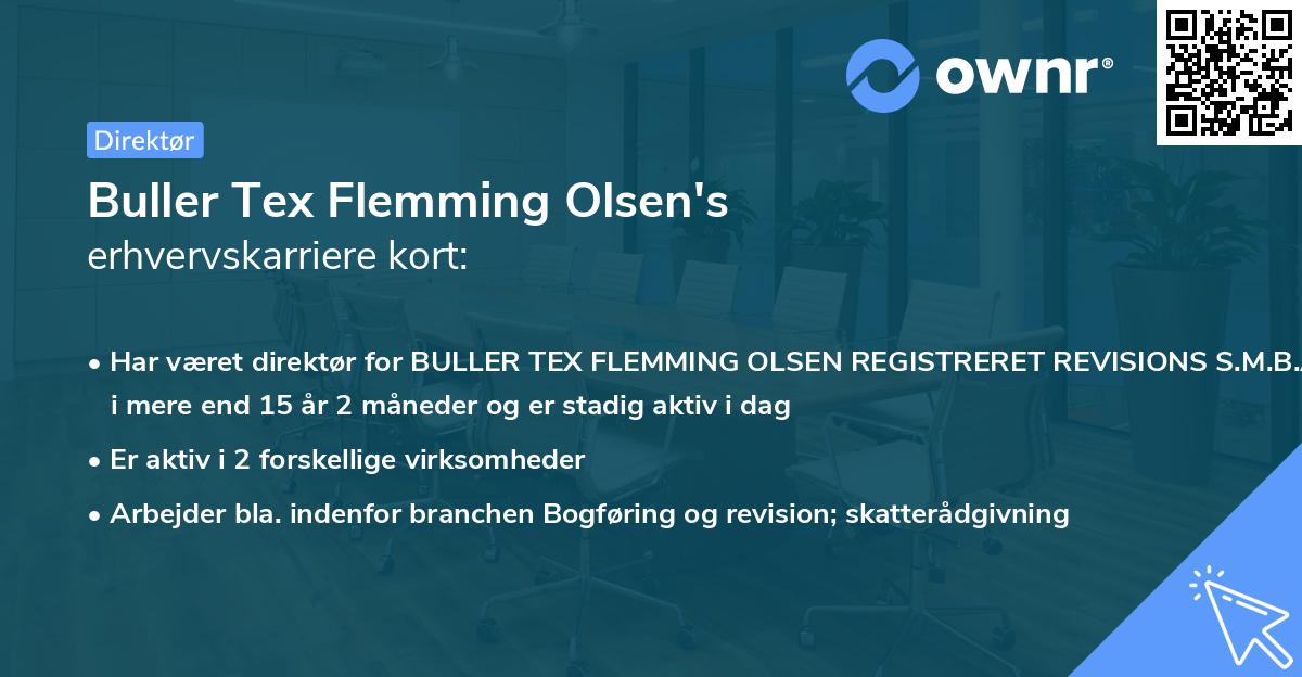 Buller Tex Flemming Olsen's erhvervskarriere kort