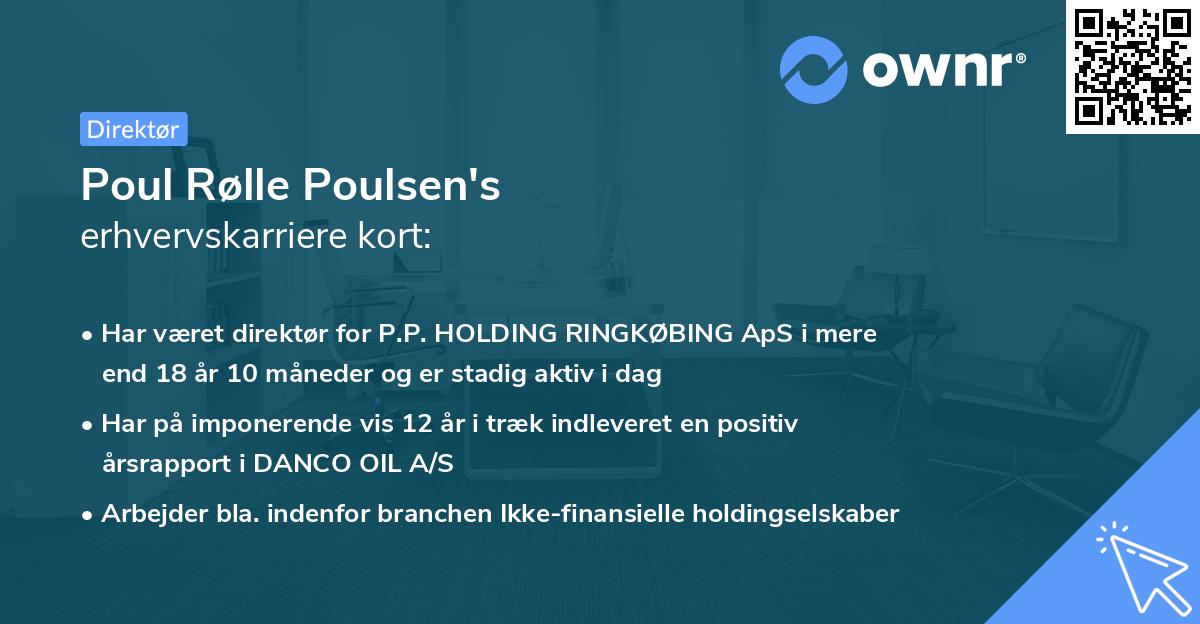 Poul Rølle Poulsen's erhvervskarriere kort