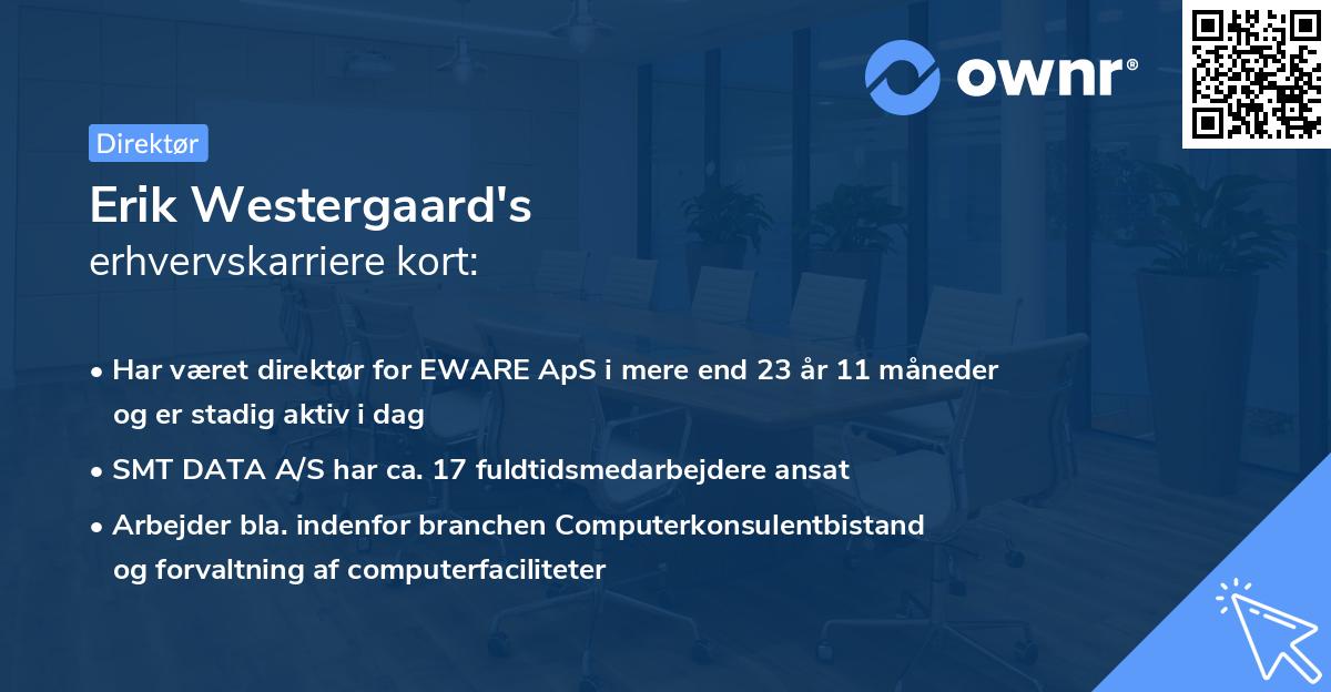Erik Westergaard's erhvervskarriere kort