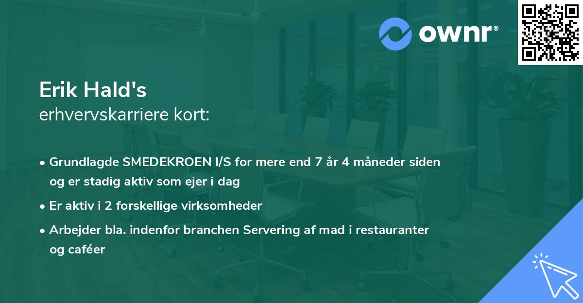 Erik Hald's erhvervskarriere kort