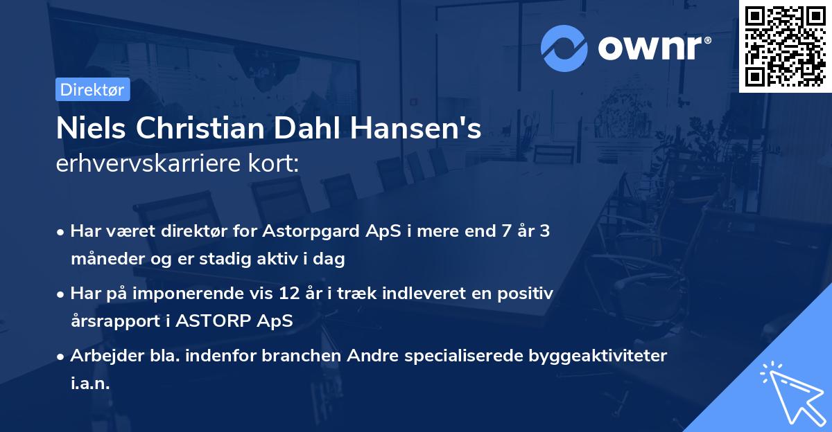 Niels Christian Dahl Hansen's erhvervskarriere kort