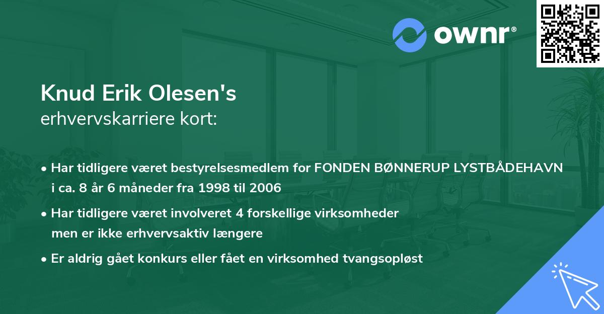 Knud Erik Olesen's erhvervskarriere kort