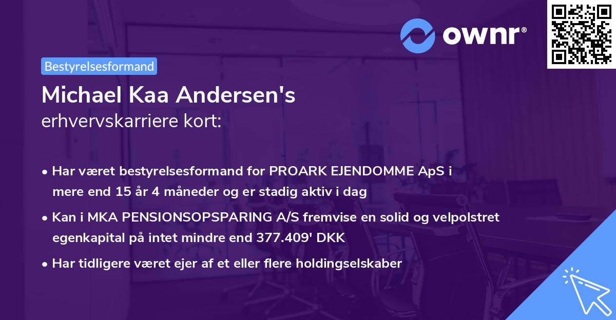 Michael Kaa Andersen's erhvervskarriere kort