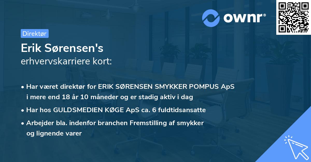 Erik Sørensen's erhvervskarriere kort