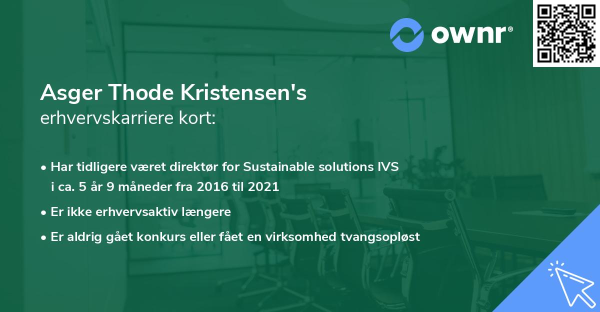 Asger Thode Kristensen's erhvervskarriere kort