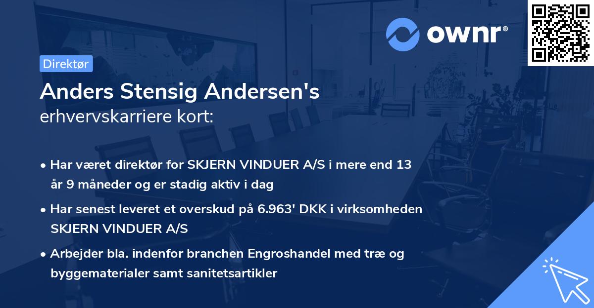 Anders Stensig Andersen's erhvervskarriere kort