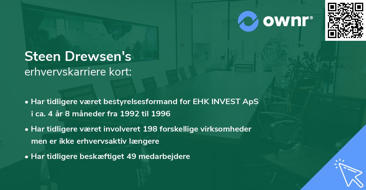 Steen Drewsen's erhvervskarriere kort