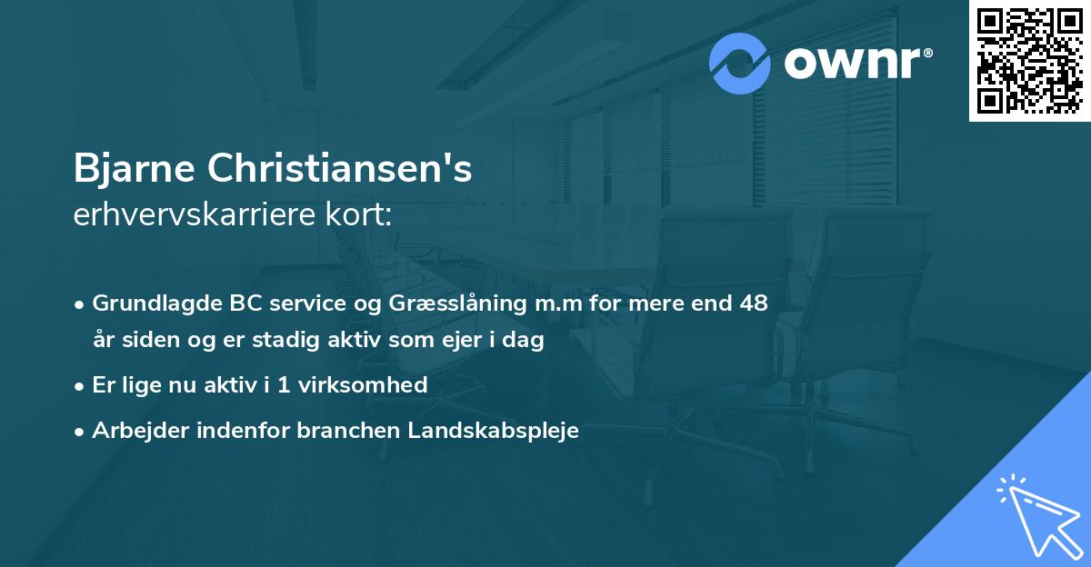 Bjarne Christiansen's erhvervskarriere kort