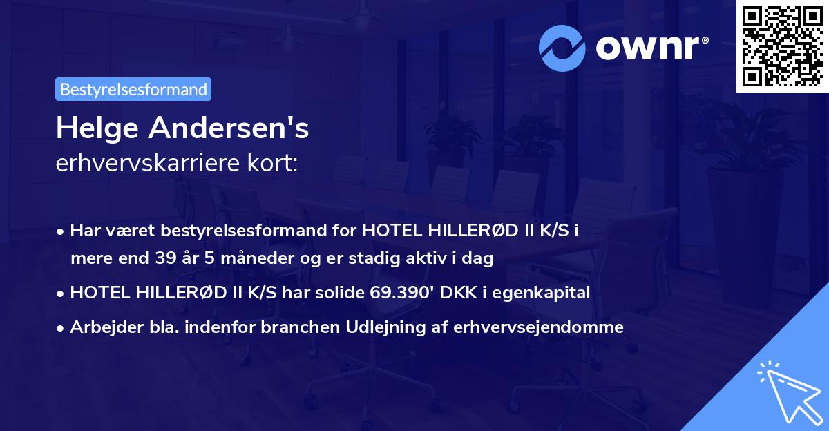 Helge Andersen's erhvervskarriere kort