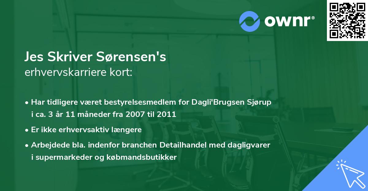Jes Skriver Sørensen's erhvervskarriere kort