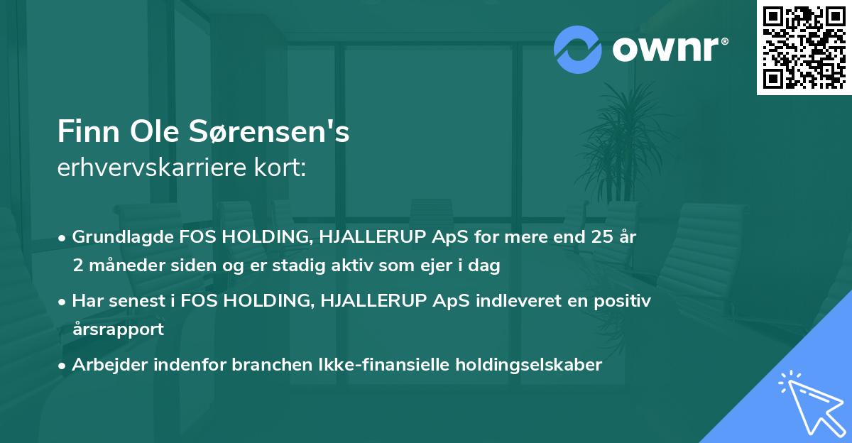Finn Ole Sørensen's erhvervskarriere kort