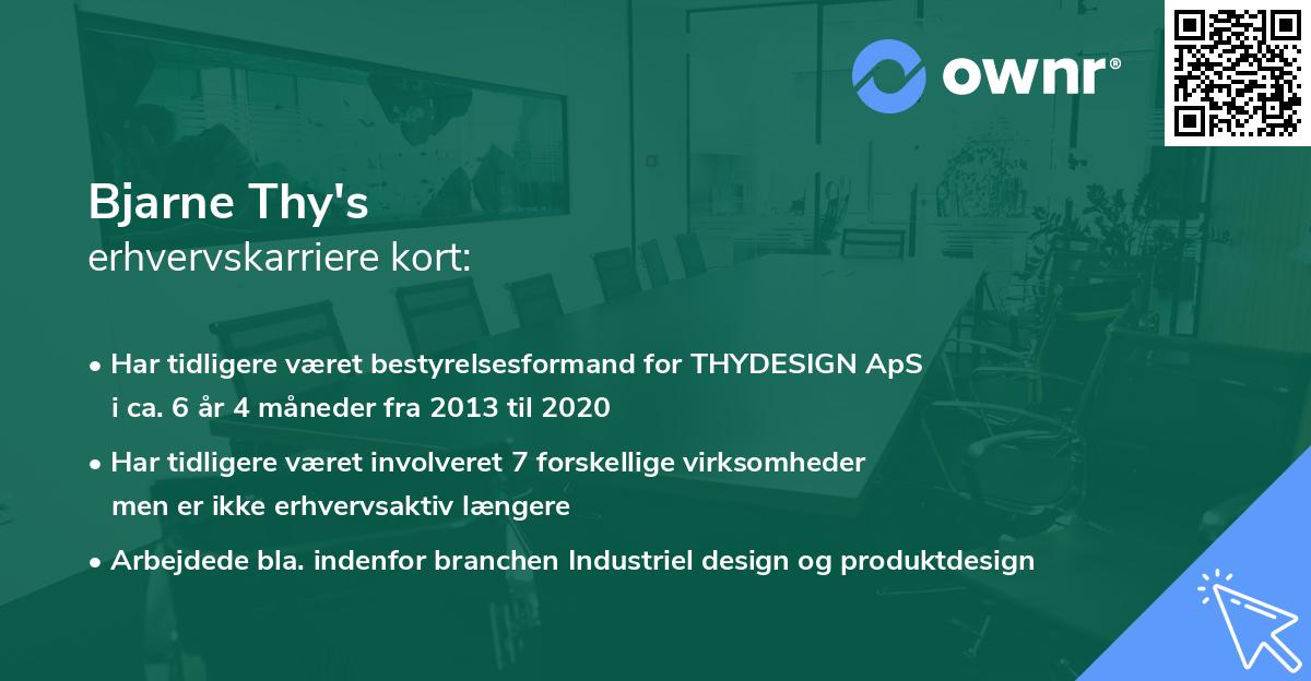 Bjarne Thy's erhvervskarriere kort