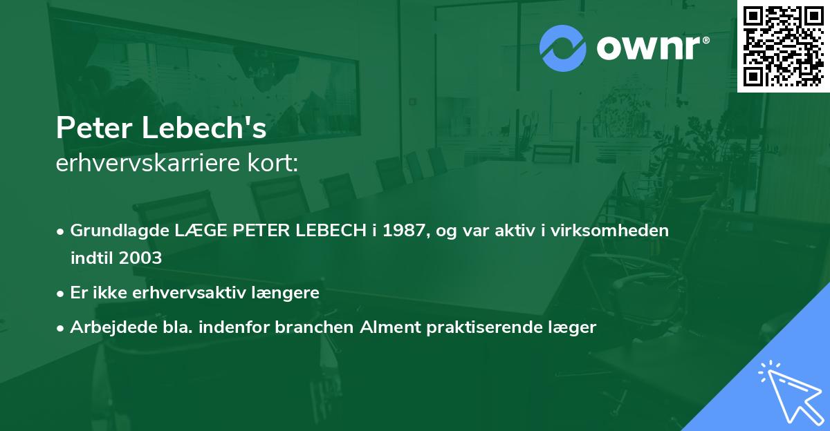 Peter Lebech's erhvervskarriere kort