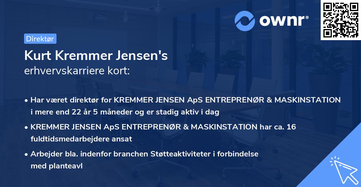 Kurt Kremmer Jensen's erhvervskarriere kort