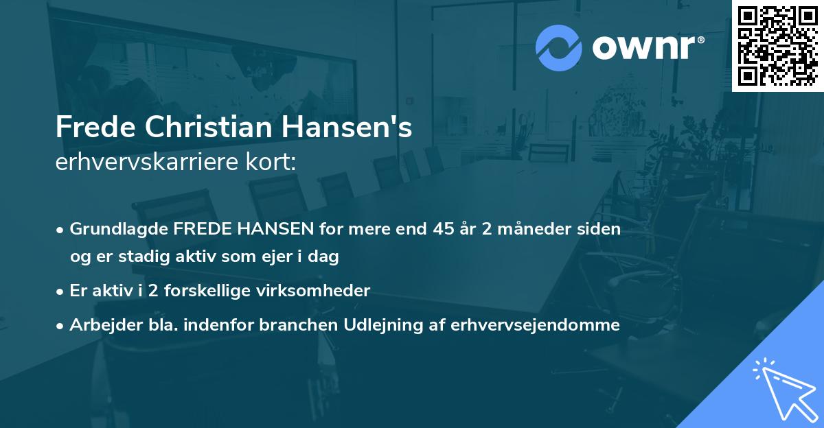 Frede Christian Hansen's erhvervskarriere kort